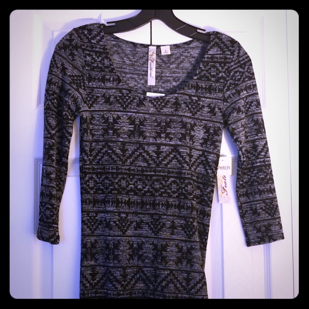 Discovery black and grey stretch dress